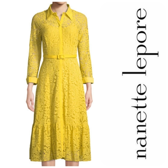 nanette lepore lace shirt dress